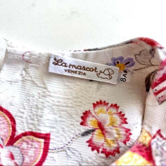 La Mascot Venezia girls jacquard floral sleeveless summer dress size 8 - Picture 6 of 9